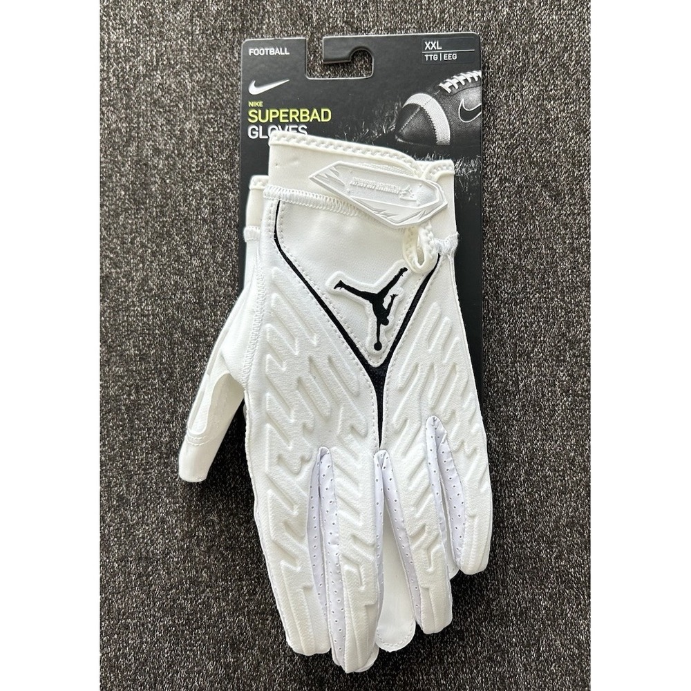 Nike Air Jordan Superbad White/Black NFL P.E Football Gloves Magnigrip Size XXL